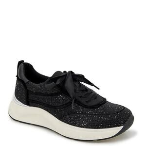 Kenneth Cole Reaction Womens 11 Black Claire Fashion Sneakers Embellished LB6-13